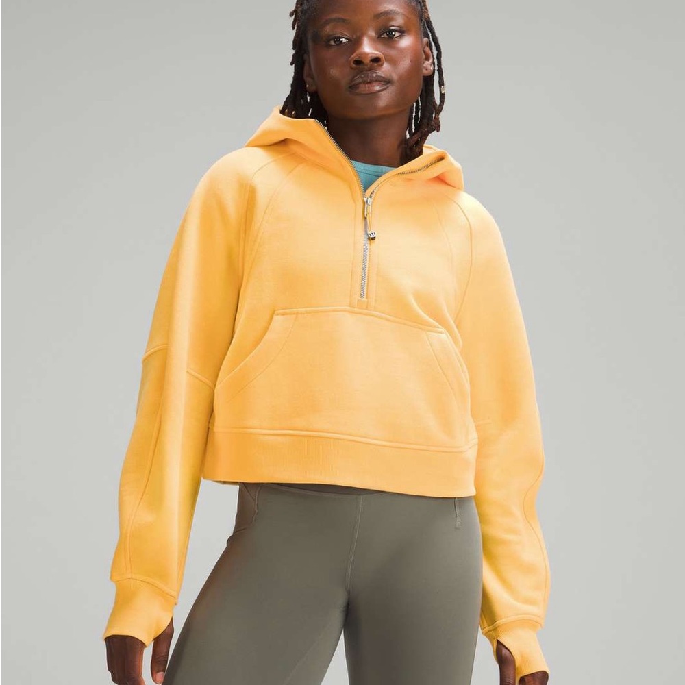 Lululemon scuba oversized half zip in mango dream